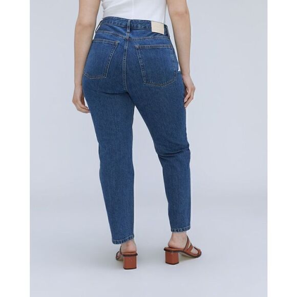 Everlane The Curvy 90s Cheeky Straight Jean Deep Atlantic Blue 26 Crop NWOT - Picture 7 of 12